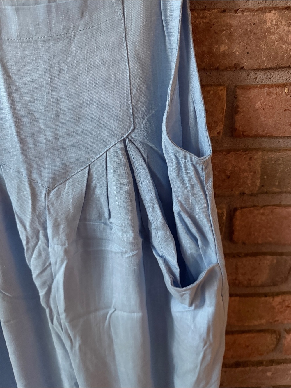 Women's Light Blue Wide-Leg Denim-Style Overalls - Picture 5 of 14